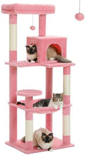 MUTTROS 56.3" Cat Tree with Metal Hammock, 2-Door Condo, 6 Tiers by MUTTROS
