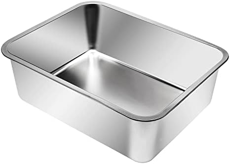 Kichwit Extra Large Stainless Steel Open Cat Litter Box - Image 6