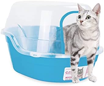 Petphabet Jumbo Hooded Cat Litter Box, Extra Large, Light Blue - Image 7