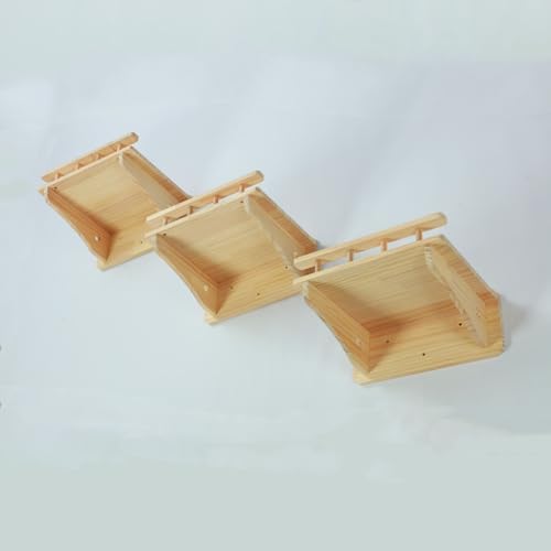 SHENGOCASE 47.2" x 11.8" Natural Wood Wall Mounted Cat Shelves - Image 6