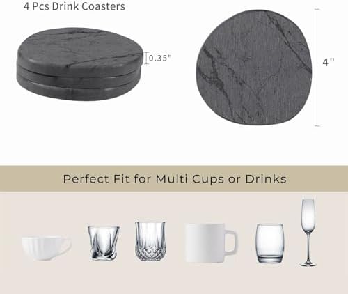 Diatomaceous Earth Coasters Set of 4，Super Absorbent Quick-Dry Heat-Resistant - Image 4