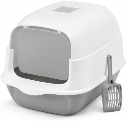 Convertible Cat Litter Box 3 Modes, Hooded Anti-Splash Enclosed by Unknown