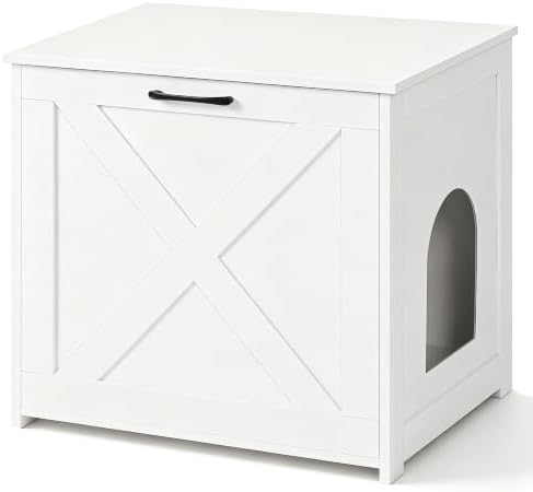 Dwanton Cat Litter Box Enclosure, Hidden Litter Box Furniture, 23.6 Inches by DWANTON