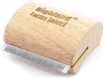 Deshedding Grooming Tool for Dogs, Cats & Horses, Ergonomic Design Wood Groom by Highland+Farms+Select