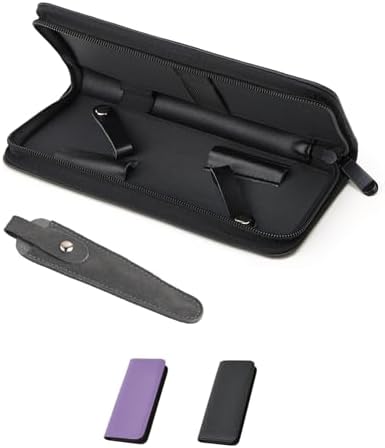 Haircutting Scissor Case with Zipper and A Leather Cover by LAKEOFFIRE