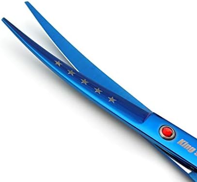 KINGSTAR 7.0in Titanium Blue Professional Pet Grooming Scissors Set, Straight & - Image 7