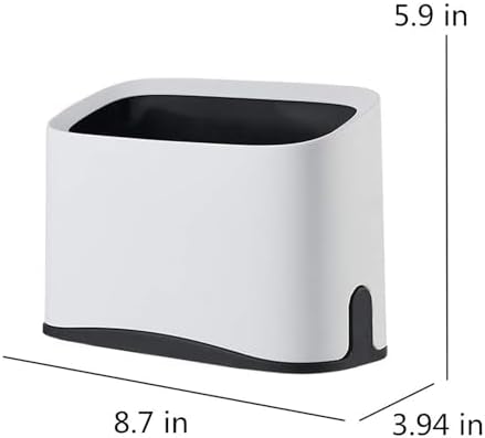 White Cat Litter Scoop Holder, Mini Trash Can - Image 2