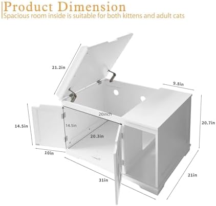 PUPETPO Cat Litter Box Furniture, Hidden Litter Box - Image 5