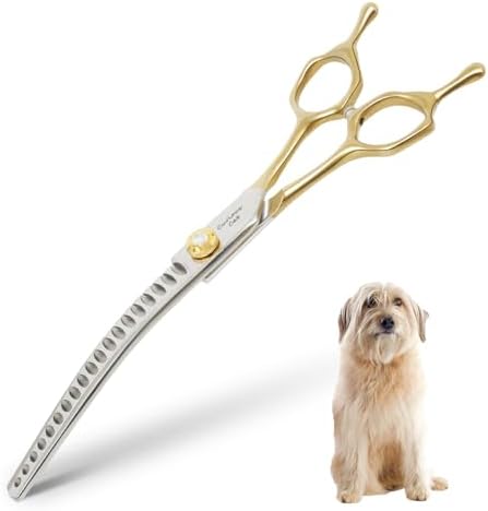 Dog Grooming Scissors, 7.0'' Pet Curved Chunkers Shears by CITYWISH
