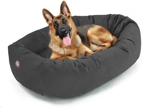 Majestic Pet 52 Inch Suede Calming Dog Bed Washable – Cozy Soft Round Dog Bed by MajesticPet