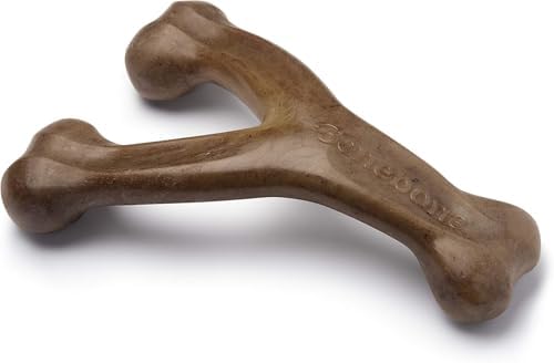 Benebone Wishbone Dog Chew Toy for Aggressive Chewers, Real Bacon by Benebone