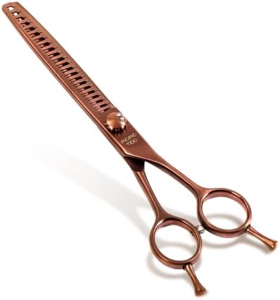 7'' Chunker Dog Grooming Scissors, 440C Stainless Steel Bronze Pet Grooming by MomotouDogGroomingScissors