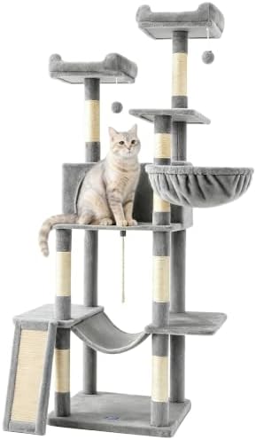 Multi-Level Cat Tree for Large Cats, 63 Inches Heavy Duty Cat Tree for Indoor - Image 2
