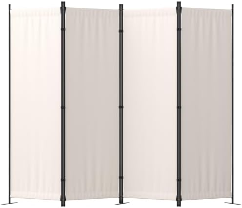 Room Divider, 4 Panel Folding Screen, 88” Portable Separating 3 Feet by PHONJOROO