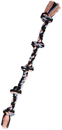 Mammoth Flossy Chews Multi Color 5 Knot Rope Tug – Premium Cotton-Poly Tug Toy by MammothPetProducts