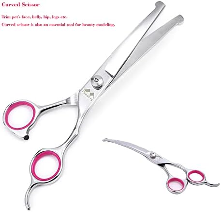 Dog Grooming Kit with Round Tip, 6 in 1 Cat Dog Grooming Scissors, Stainless - Image 4