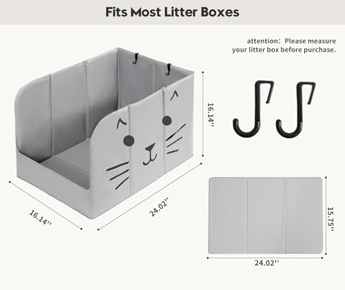PVC Waterproof Cat Litter Box Enclosure Splash Guard - Image 5