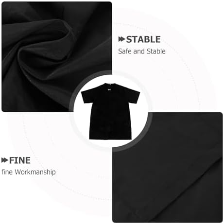 NOLITOY Waterproof PET Grooming Apron Short Sleeve Zipper Smock Black - Image 3