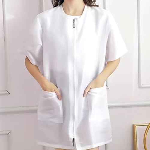 Polyester Barber Smock Short/Long Sleeve Easy Zippered Antihair Hairdressing - Image 5
