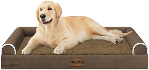NANUYA Orthopedic Dog Bed for Large Dogs, 36 x 27 Inch, Dark Coffee by Nanuya