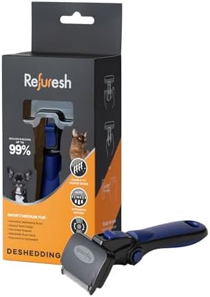 Deshedding Brush for Short/Medium-Hair Dogs & Cats | Deshedding Dog Brush for by Refuresh
