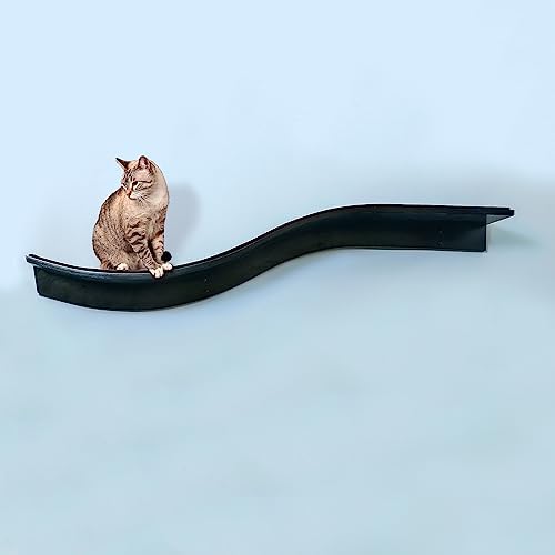 The Refined Feline 60 Inch Lotus Branch Cat Shelf in Black Espresso Right Facing by TheRefinedFeline