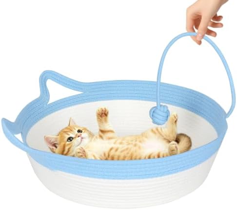 Cotton Rope Cat Bed, Instinct Hand Woven Basket by WEAVELYRICS