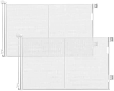 2 Pack 60" Wide Reinforced Retractable Gate, Prevents Crawling Under by BabyPetSafetyGate