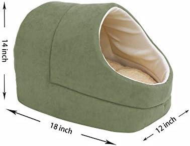 Self Warming Burrow Cat Bed, Washable Pet Hideway House - Image 4