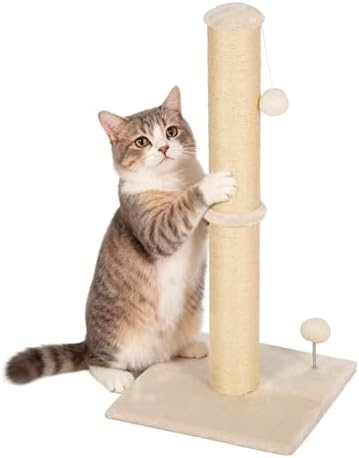 FDW 33 Inch Cat Scratching Post Cat Scratcher Natural Sisal Rope Scratch Post by FDW
