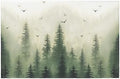 Giwawa Green Misty Forest Bath Rug Mountain Woodland Bathtub Mat Non Slip by Giwawa