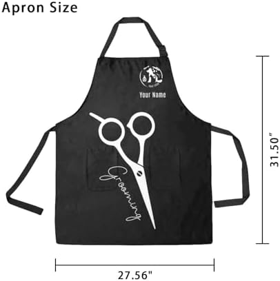 Custom Dog Grooming Apron with Logo Text, Pet Groomer Waterproof Aprons - Image 4