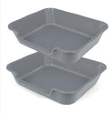 Extra Large Low Entry ABS Cat Litter Box, 2 Pack by Ying+Tutu