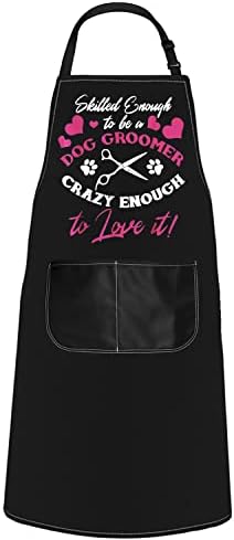 POFULL Dog Groomer Pocket Apron Skilled Enough To Be A Dog Groomer Crazy Enough by POFULL