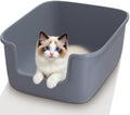 Vealind Large Cat Litter Box High Sided Entry Cat Litter Pan 50 x 40 x 22 CM by Vealind