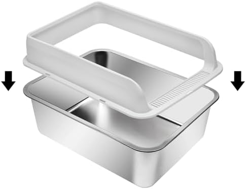 Kichwit Extra Large Stainless Steel Cat Litter Box - Image 2