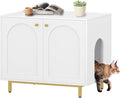 Hzuaneri Cat Litter Box Enclosure, Hidden Litter Box Furniture, Sisal Mat by Hzuaneri