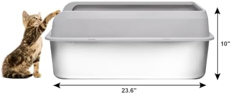 Kichwit Extra Large Stainless Steel Cat Litter Box - Image 4