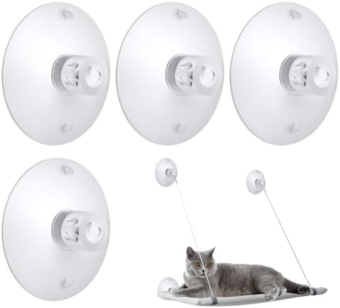 4 Pieces Cat Window Perch Suction Cup Powerful Window Bed Seat Replacement by Sankoly