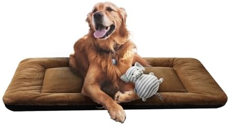 Dog Crate Pad Washable Dog Bed for Crate Large Cozy Mat 42-Inch Brown by VERZEY