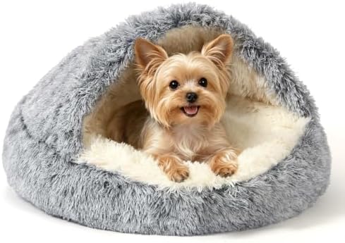 NOYAL Hooded Donut Bed, Calming Cave by Noyal