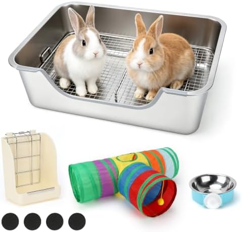 Stainless Steel Rabbit Litter Box by HUMLANJ