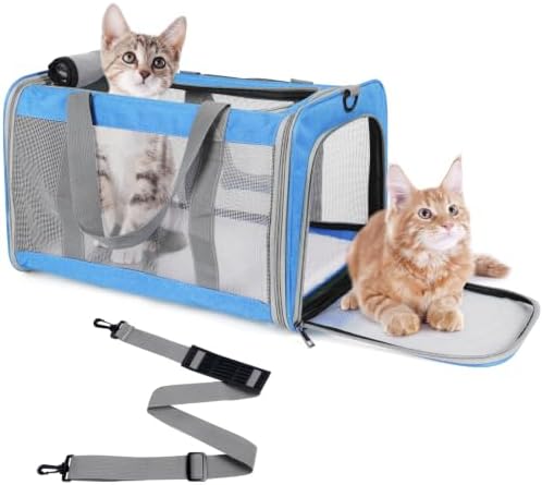 Pet Carrier for Large Cats of 20 Lbs, Collapsible Carrier Bag for Big Cat or 2 by TIYOLAT