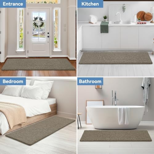 Bcoimo Bath Rug Mat, 70x24 High Absorbent Latte Long Bathroom Runner Rugs - Image 2