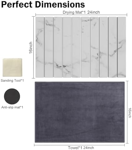 Stone Dish Drying Mat for Kitchen Counter, Versatile Stone Drying Mats for Cups - Image 4