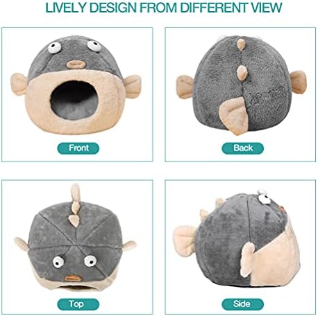 Cat Beds for Indoor Cats-Cat Bed Cave, Cute Lively Pufferfish Shape - Image 6