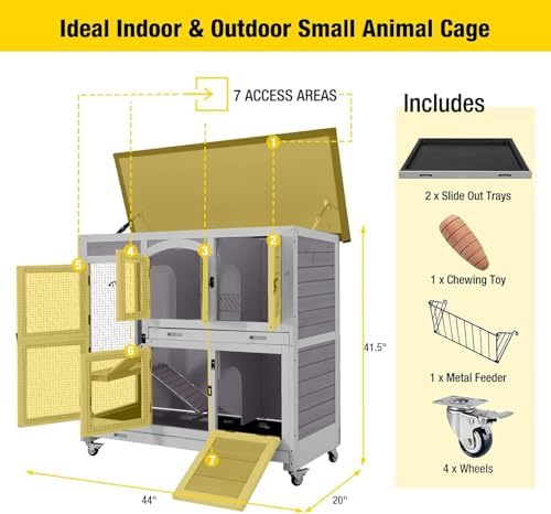 Aivituvin Two Story Rabbit Hutch Bunny Cage - Image 4