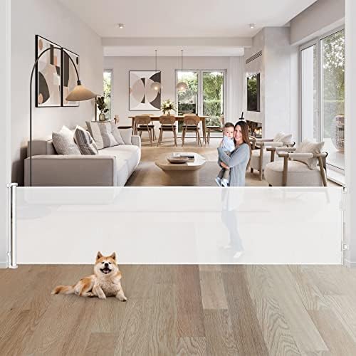 80 Inch Wide Baby Gate for Stairs Prevent Kid/Pet from Getting Through by 6080100120140168180ExtraWideRetractableGate
