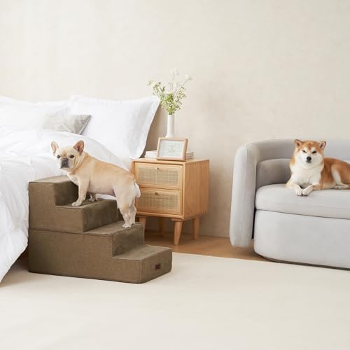 EHEYCIGA Dog Stairs for Bed 20" H, 4-Step Extra Wide Dog Steps - Image 5