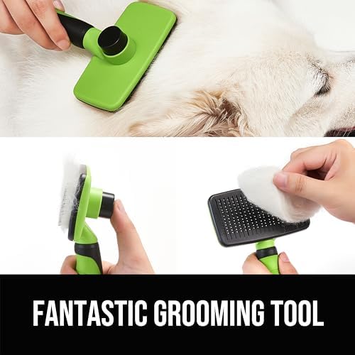 Self-Cleaning Slicker Brush for Dogs and Cats, Pet Grooming Brush for Shedding - Image 3